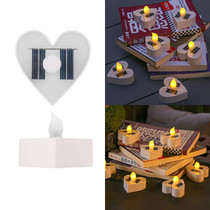 Solar Candle Light Outdoor Courtyard Villa Garden Waterproof Decoration Light, Spec: Heart Mode White Shell