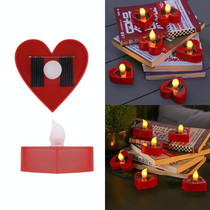 Solar Candle Light Outdoor Courtyard Villa Garden Waterproof Decoration Light, Spec: Heart Model Red Shell