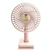 Car Clip-On Rechargeable Electric Oscillating Head Fan With Light(Pink)