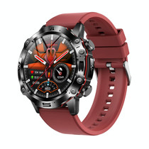 ET482 1.43 inch AMOLED Screen Sports Smart Watch Support Bluethooth Call /  ECG Function(Red Silicone Band)