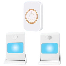 CMF1788-12 1 For 2 Vibrating Colorful Flashing Wireless Doorbell Elderly Pager Lithium Battery Wireless Doorbell