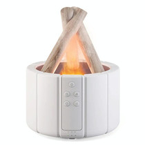 Bonfire Shaped Remote Control Aroma Diffuser Desktop Flame Humidifier, Color: White