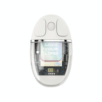 ZGA Colorful Transparent Dual Mode Wireless 2.4G + Bluetooth 5.0 Mouse(Creamy White)