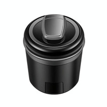 Car-mounted One-hand Opening Closing Detachable Ashtray With LED(Samurai Black)