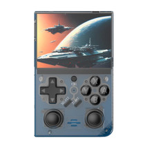R35PLUS 3.5 Inch Handheld Game Console Built-in 64G 10,000+ Games(Transparent Black)