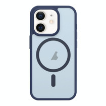 For iPhone 11 Metal Button Skin Feel Matte MagSafe Shockproof Phone Case(Dark Blue)
