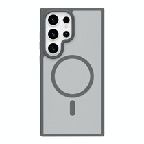 For Samsung Galaxy S24 Ultra 5G Metal Button Skin Feel Matte MagSafe Shockproof Phone Case(Grey)