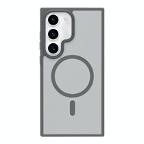 For Samsung Galaxy S23 5G Metal Button Skin Feel Matte MagSafe Shockproof Phone Case(Grey)