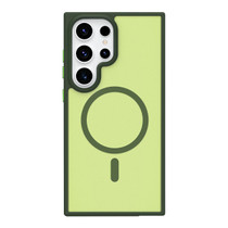 For Samsung Galaxy S23 Ultra 5G Metal Button Skin Feel Matte MagSafe Shockproof Phone Case(Green)