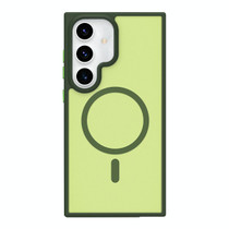 For Samsung Galaxy S24+ 5G Metal Button Skin Feel Matte MagSafe Shockproof Phone Case(Green)