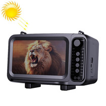 DV-666 FM Card Desktop Portable Solar Bluetooth Speaker with Flashlight(Lion)