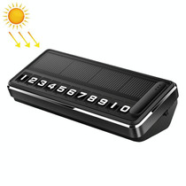 Car Temporary Parking License Plate Solar Rechargeable Luminous Parking Card(Black)