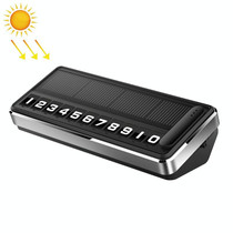 Car Temporary Parking License Plate Solar Rechargeable Luminous Parking Card(Silver)