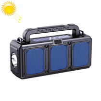 DV-860 Dual-Solar Flashlight Bluetooth Speaker FM Card Handheld Audio(Blue)