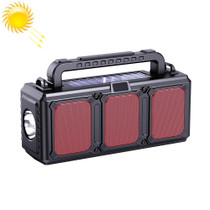 DV-860 Dual-Solar Flashlight Bluetooth Speaker FM Card Handheld Audio(Red)