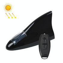 Solar Remote Control Signal Radio Shark Fin Antenna Anti-Tailgating Roof Warning Light(Black)