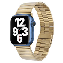 For Apple Watch Series 7 41mm Bamboo Stainless Steel Magnetic Watch Band(Gold)