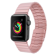 For Apple Watch Series 3 38mm Bamboo Stainless Steel Magnetic Watch Band(Pink)