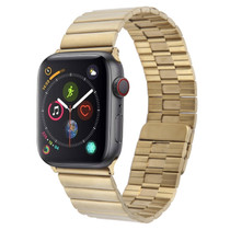 For Apple Watch Series 4 44mm Bamboo Stainless Steel Magnetic Watch Band(Gold)
