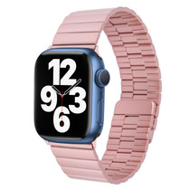 For Apple Watch Series 7 41mm Bamboo Stainless Steel Magnetic Watch Band(Pink)