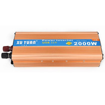 XUYUAN 2000W Inverter with USB Positive And Negative Reverse Connection Protection, Specification: Gold 24V to 220V