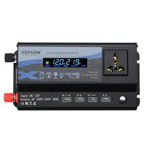 XUYUAN 4000W Car Inverter LED Colorful Atmosphere Light 4 USB Charging Converter, Specification: 12V-220V