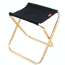 CLS Large 7075 Aluminum Alloy Outdoor Folding Stool Portable BBQ Fishing Folding Chair, Size: 30x25x31cm(Black)