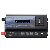 XUYUAN 4000W Car Inverter LED Colorful Atmosphere Light 4 USB Charging Converter, Specification: 24V-220V