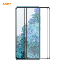 For Samsung Galaxy S20 FE 5G 2PCS ENKAY Hat-Prince Anti-drop Full Glue Tempered Glass Full Screen Film Anti-fall Protector