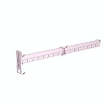Clothes Rack Folding Telescopic Balcony Drying Rack Indoor Household Wall-Mounted Clothes Rail, Colour: Rose Gold Short (2 section)