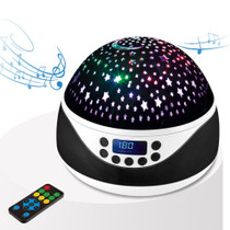 LED Starry Sky Light USB Remote Control Rotating Music Projector Lamp Romantic Starry Night Light(Black)