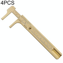 4 PCS Brass Retro Drawing Ruler Measuring Tools, Model: 0-120mm Caliper Double Scale