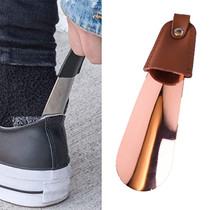 AD201 Portable Short Leather Shoehorn(Rose Gold)