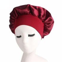2 PCS TJM-301 Night Cap With Wide Brim And Elasticity Headband Ladies Chemotherapy Cap Hair Care Hat, Size: M 56-58cm(Red Wine)