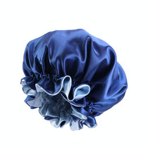 3 PCS TJM-443A Double-Layer Satin Big Lace Night Hat Round Hat Chemotherapy Hat, Size: One Size Adjustable(Royel Blue)