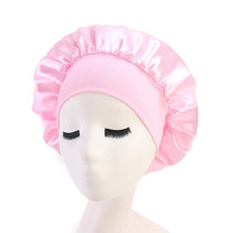 2 PCS TJM-301 Night Cap With Wide Brim And Elasticity Headband Ladies Chemotherapy Cap Hair Care Hat, Size: M 56-58cm(Pink)