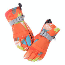 Unisex Skiing Riding Winter Outdoor Sports Touch Screen Thickened Splashproof Windproof Warm Gloves, Size: L(Orange)