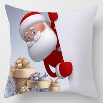 Christmas  Peach Skin Sofa Pillowcase Cartoon Living Room Bedroom Pillowcase Without Pillow Core(Santa Claus 6)