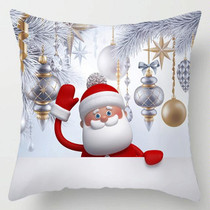 Christmas  Peach Skin Sofa Pillowcase Cartoon Living Room Bedroom Pillowcase Without Pillow Core(Santa Claus 5)