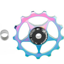 4 PCS MEROCA Metal Bearings Mountain Bike Road Bike Rear Derailleur Guide Wheel 11T/13T Guide Wheel, Specification:13T, Color:Electroplating Colorful