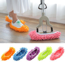 12 PCS Chenille Lazy Mopping Shoe Cover Clean Floor Removable and Washable Mop Random Color