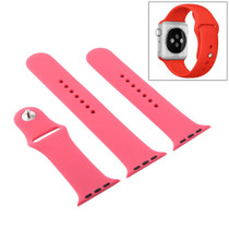 For Apple Watch Series 7 41mm / 6 & SE & 5 & 4 40mm / 3 & 2 & 1 38mm High-performance Ordinary & Longer Rubber Sport Watch Band with Pin-and-tuck Closure(Hibiscus Powder)