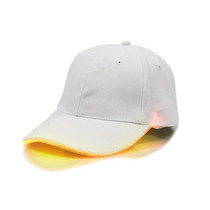 LED Luminous Baseball Cap Male Outdoor Fluorescent Sunhat, Style: Rechargeable, Color:White Hat Yellow Light