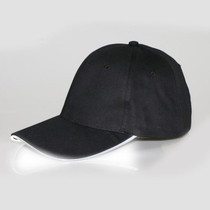 LED Luminous Baseball Cap Male Outdoor Fluorescent Sunhat, Style: Battery, Color:Black Hat White Light