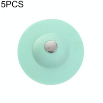 5 PCS Press Type Deodorant Floor Drain Cover Anti-blocking Sink Sewer Silicone Bounce Plug Bathroom Filter Plug(Green)