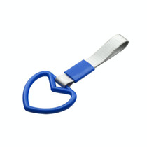 JDM Car Static Belt Decorative Warning Hanging Ring Rear Bumper Warning Ring Car Safety Hand Ring(Heart-Shaped Blue)