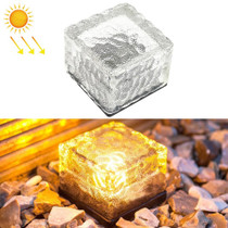 Solar Powered Square Tempered Glass Outdoor LED Buried Light Garden Decoration Lamp IP55 WaterproofSize: 7 x 7 x 5cm (Warm White)