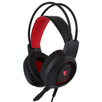 HAMTOD V1000 Dual-3.5mm Plug Interface Gaming Headphone Headset with Mic & LED Light, Cable Length: 2.1m(Red)