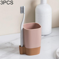 3 PCS Own Toothbrush Holder Mouthwash Cup Anti-fall Elastic Brushing Cup(Nude Pink)