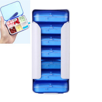 Home Travel Plastic Pill Box Drawer Pill Box Portable Storage Box, Model:6 Grid(Blue)